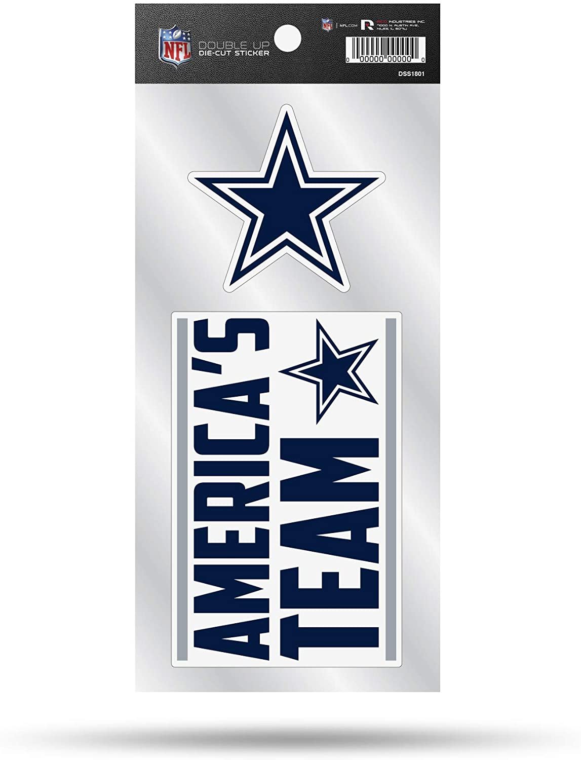 Dallas Cowboys Double Up Die Cut 2-Piece Sticker Sheet