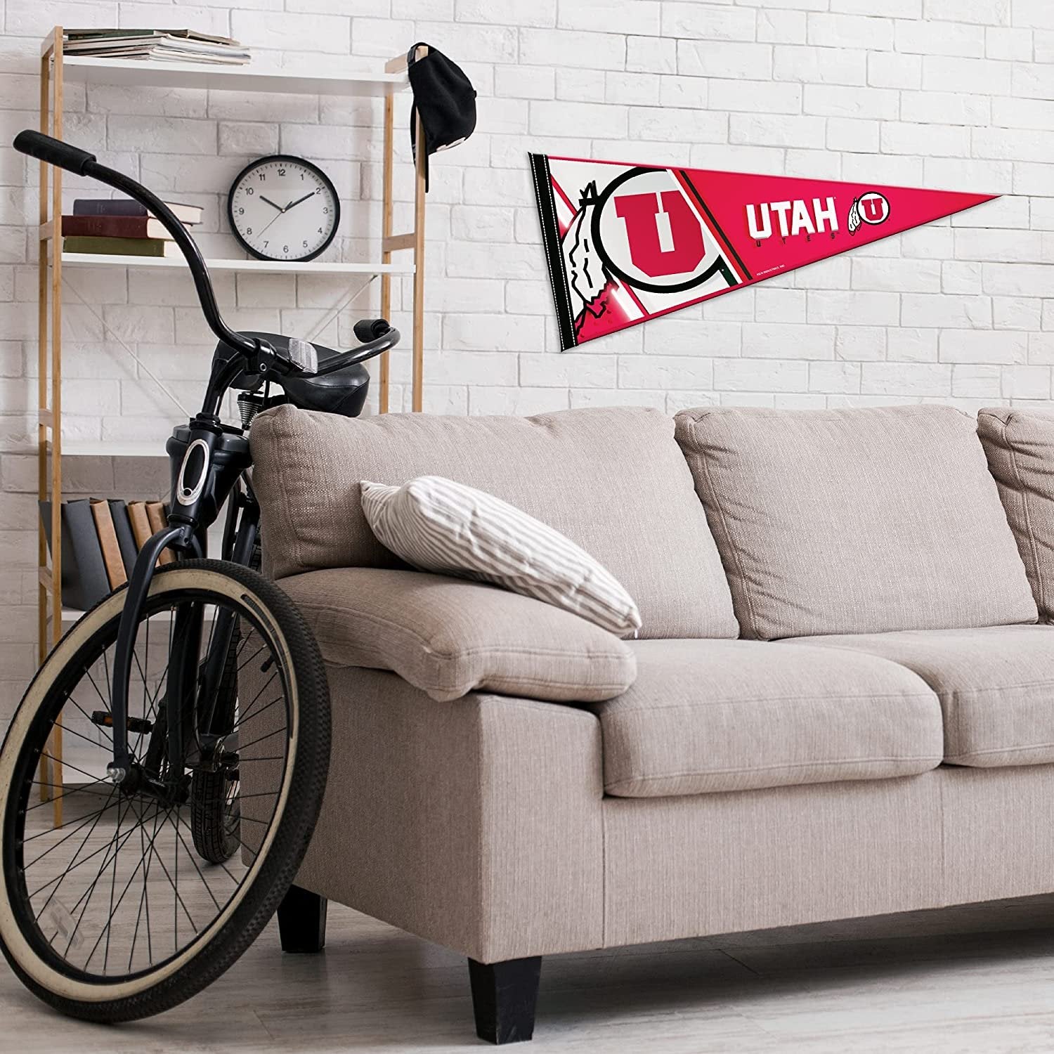 University of Utah Utes Soft Felt Pennant, Primary Design, 12x30 Inch, Easy To Hang