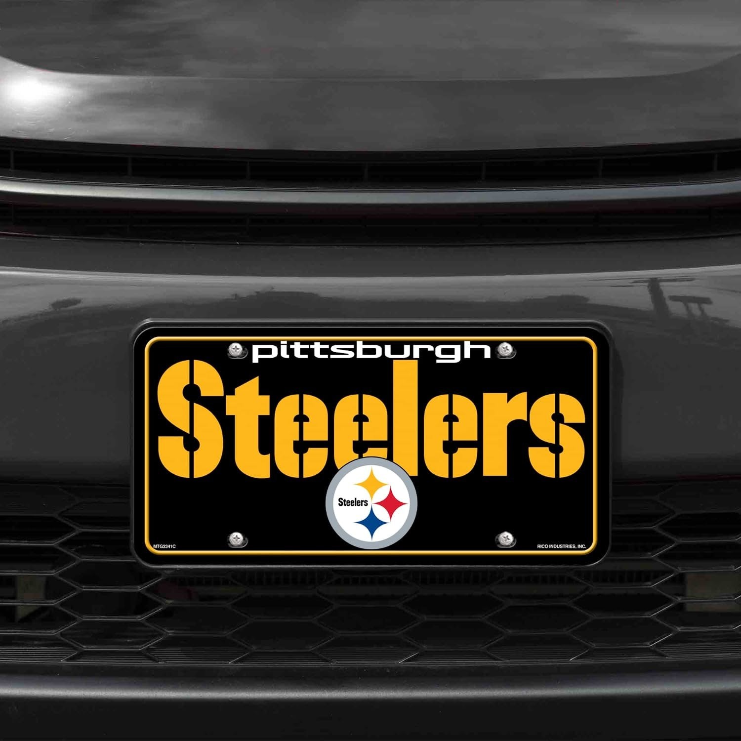 Pittsburgh Steelers Metal Auto Tag License Plate, Bold Design, 12x6 Inch