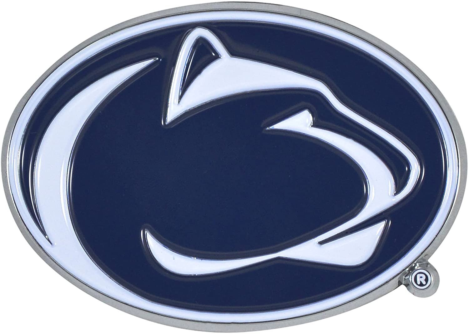 Penn State University Nittany Lions Premium Solid Metal Raised Auto Emblem, Shape Cut, Adhesive Backing