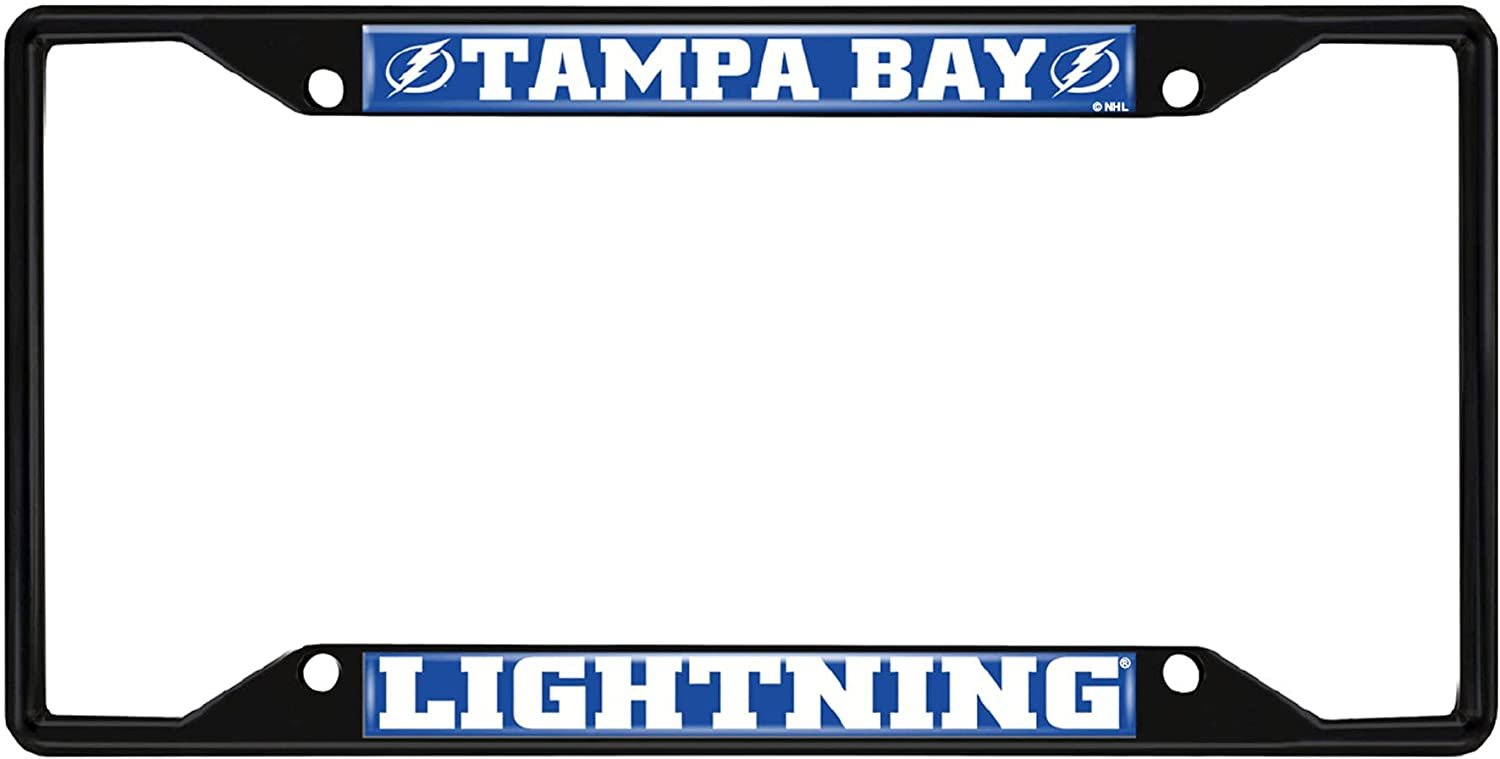 Tampa Bay Lightning Black Metal License Plate Frame Tag Cover, 6x12 Inch