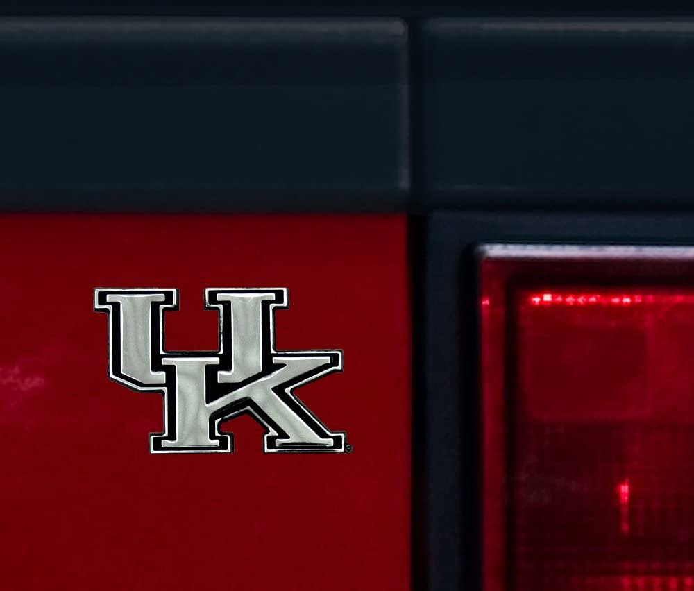 University of Kentucky Wildcats Premium Solid Metal Raised Auto Emblem, Shape Cut, Adhesive Backing