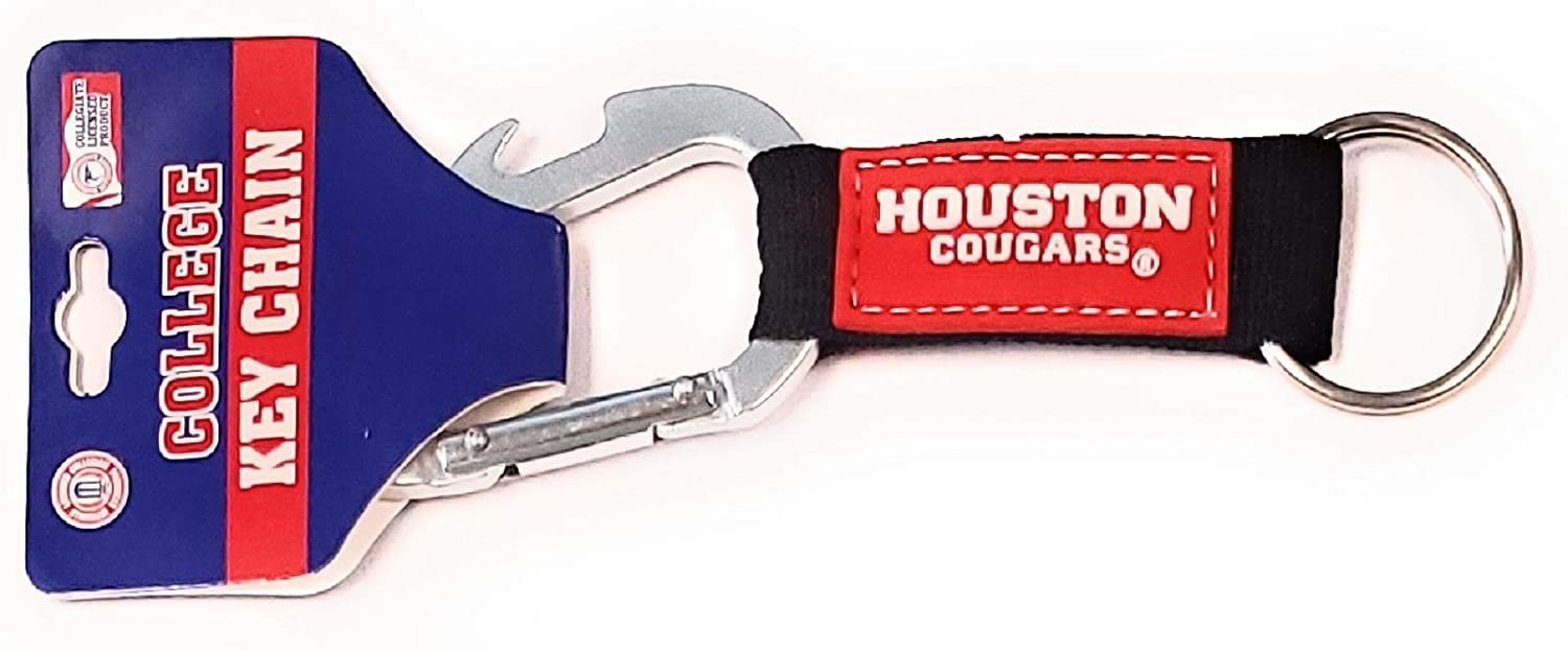 University of Houston Cougars Premium Carabiner Clip Keychain Bottle Opener Combo