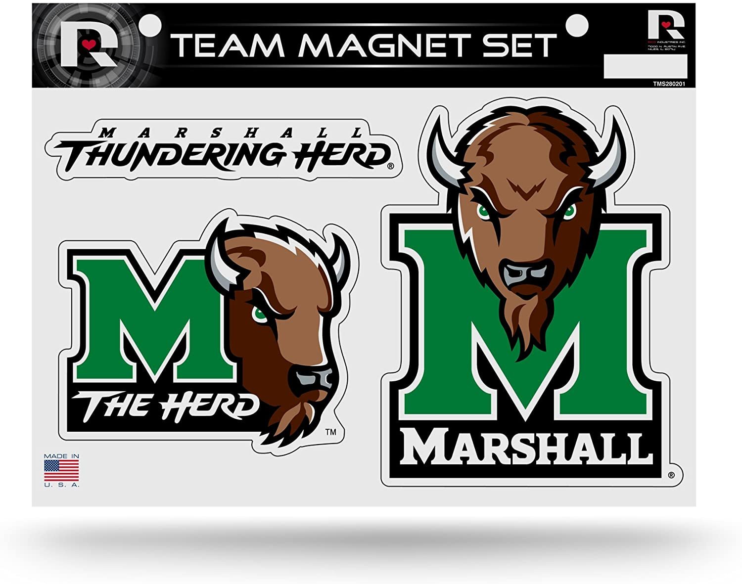 Marshall University Thundering Herd Multi Magnet Sheet Shape Cut 8x11 Inch