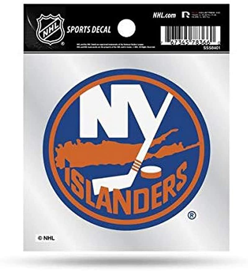New York Islanders 4x4 Inch Die Cut Decal Sticker, Primary Logo, Clear Backing