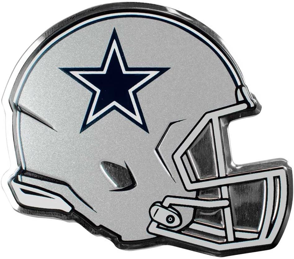 Dallas Cowboys Embossed Color Auto Emblem, Helmet Design, Aluminum Metal Raised Decal Sticker Full Adhesive Backing