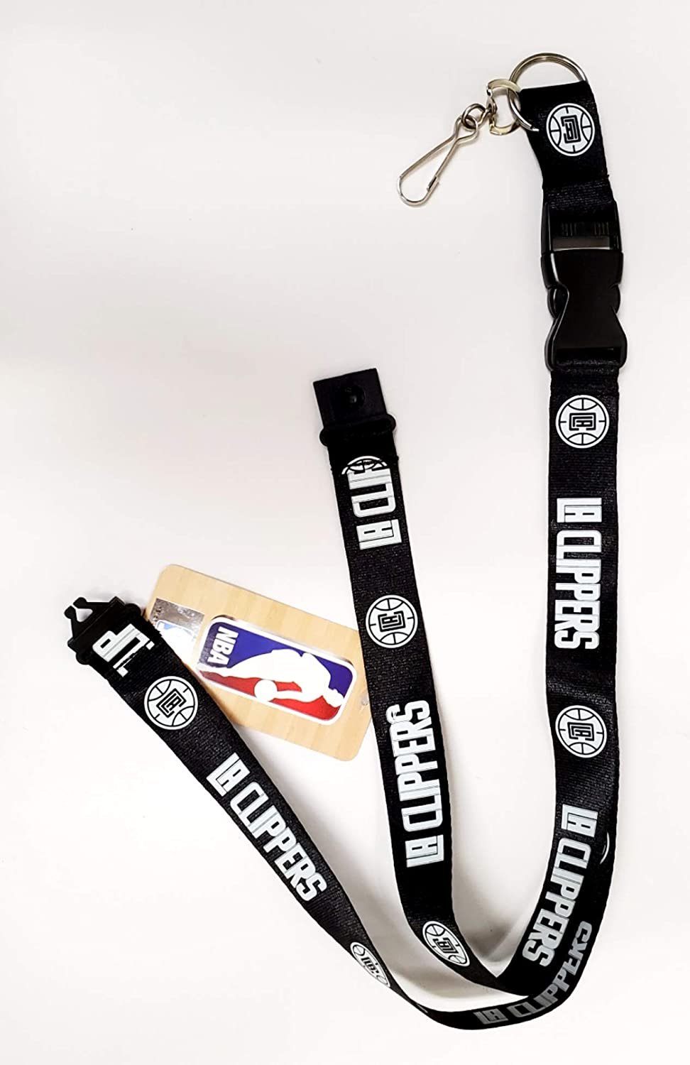 Los Angeles Clippers Blackout Lanyard Keychain Double Sided Breakaway Safety Design Adult 18 Inch