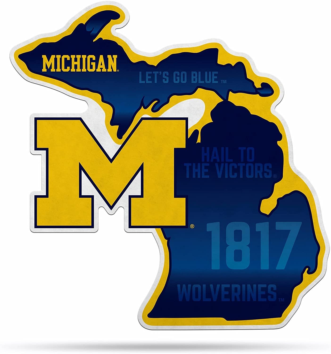 Michigan Wolverines Pennant State Shape 18 Inch Soft Felt University of