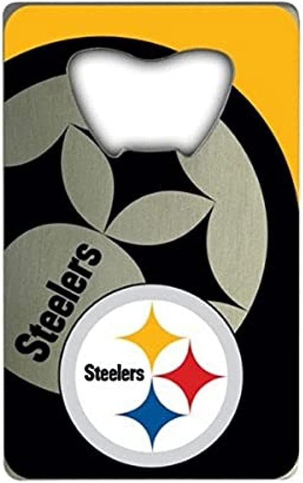 Pittsburgh Steelers Heavy Duty Metal Bottle Opener Credit Card Size 2 x 3.25 Inch