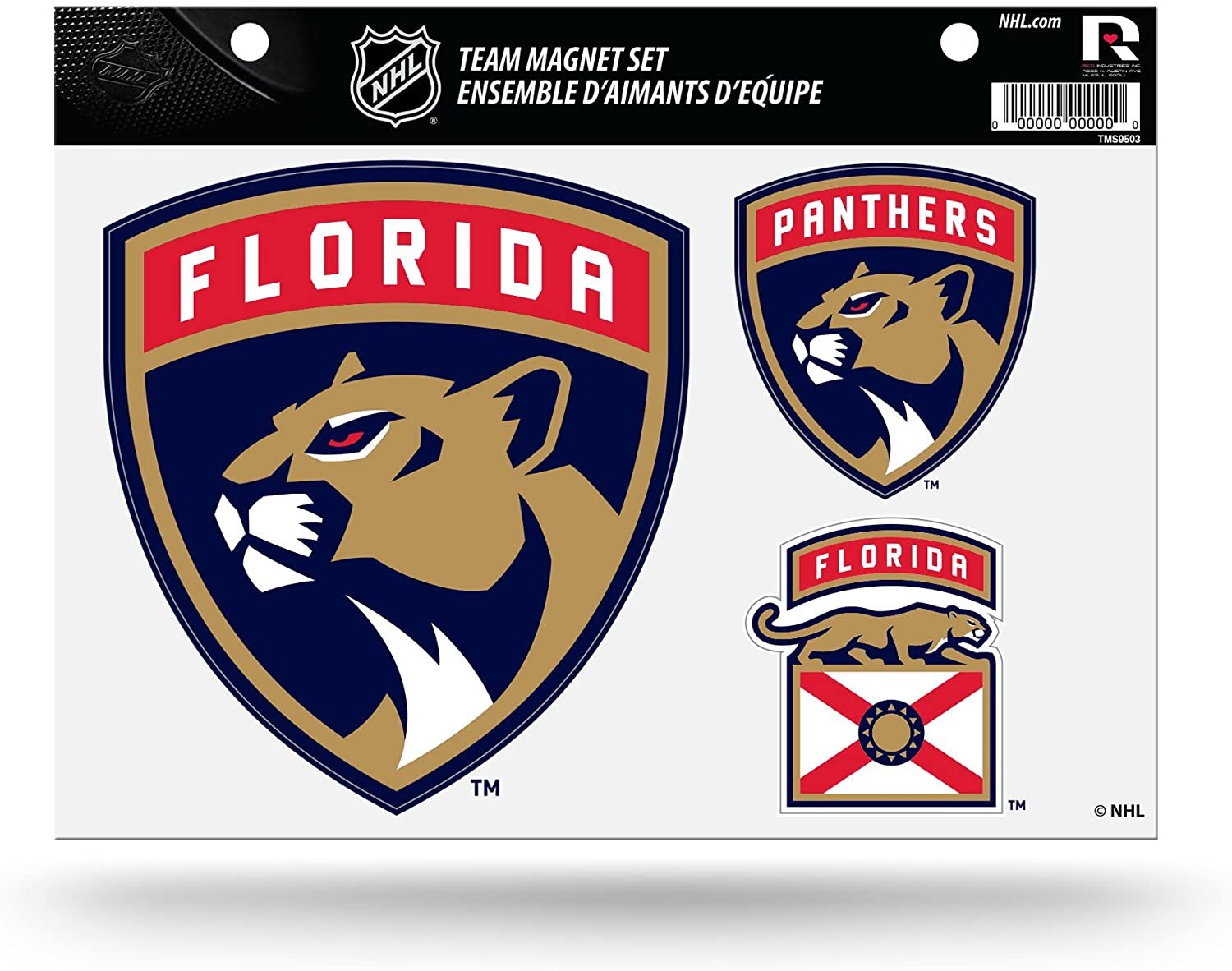 Rico TMS9503 NHL Florida Panthers Team Magnet Set, 8.5" x 11", Gold