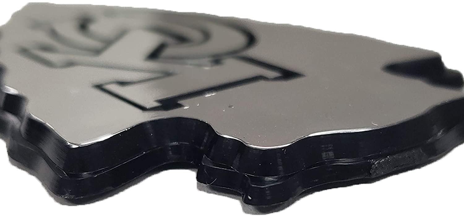 University of North Carolina Tar Heels Auto Emblem, Plastic Molded, Silver Chrome Color, Raised 3D Effect, Adhesive Backing