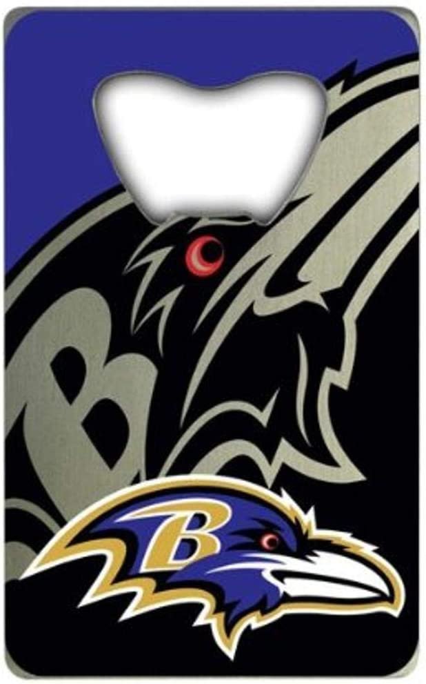 Baltimore Ravens Heavy Duty Metal Bottle Opener Credit Card Size 2 x 3.25 Inch