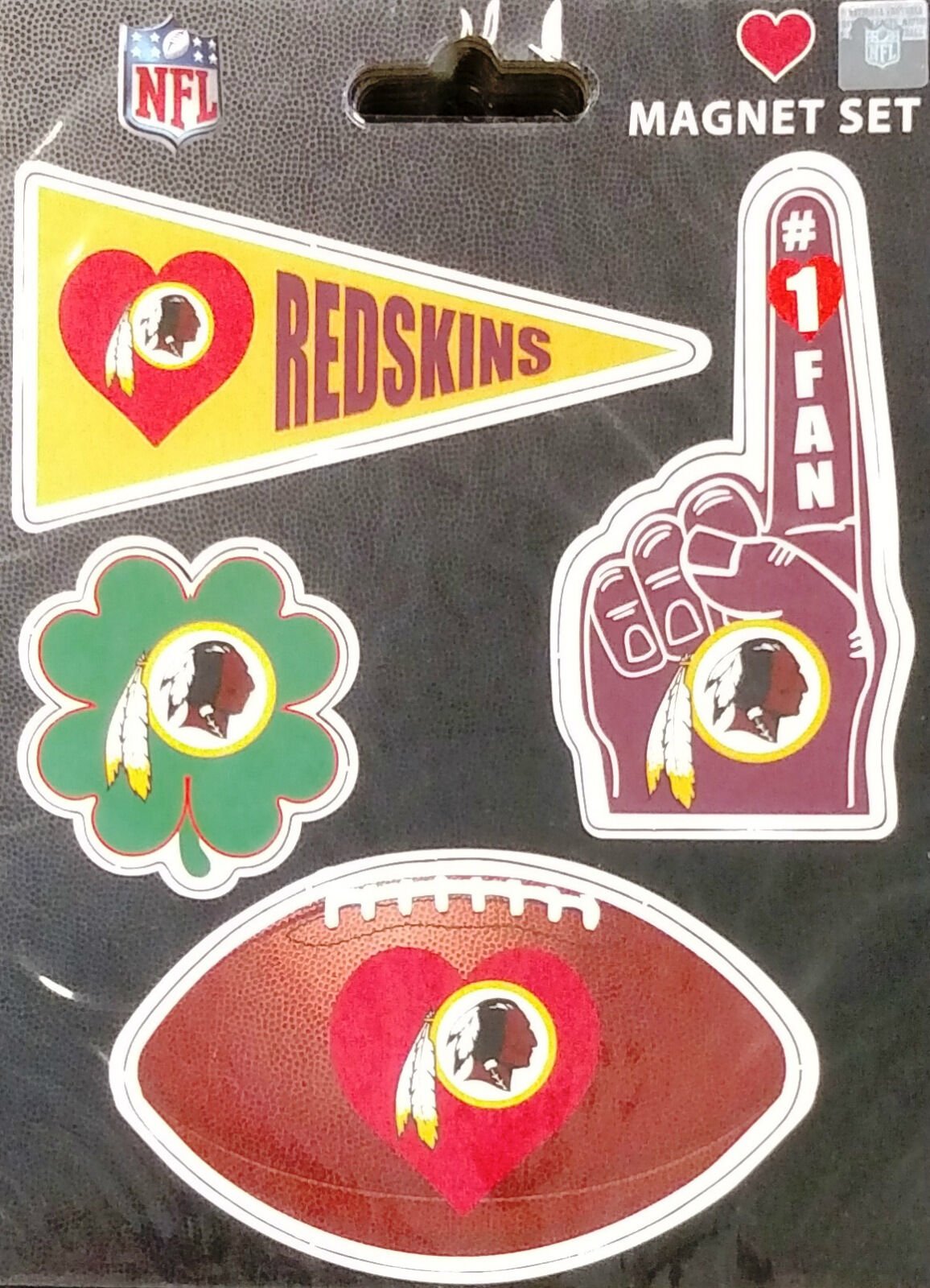 Washington Redskins 4-Pack Team Magnet Sheet Auto Home Heavy Duty Football