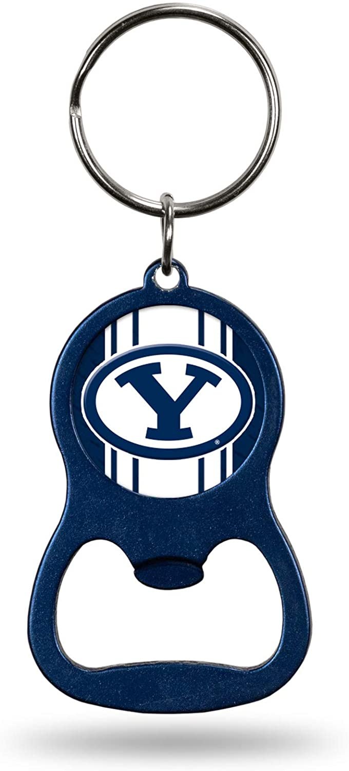Brigham Young University BYU Cougars Premium Solid Metal Bottle Opener Keychain, Key Ring, Team Color