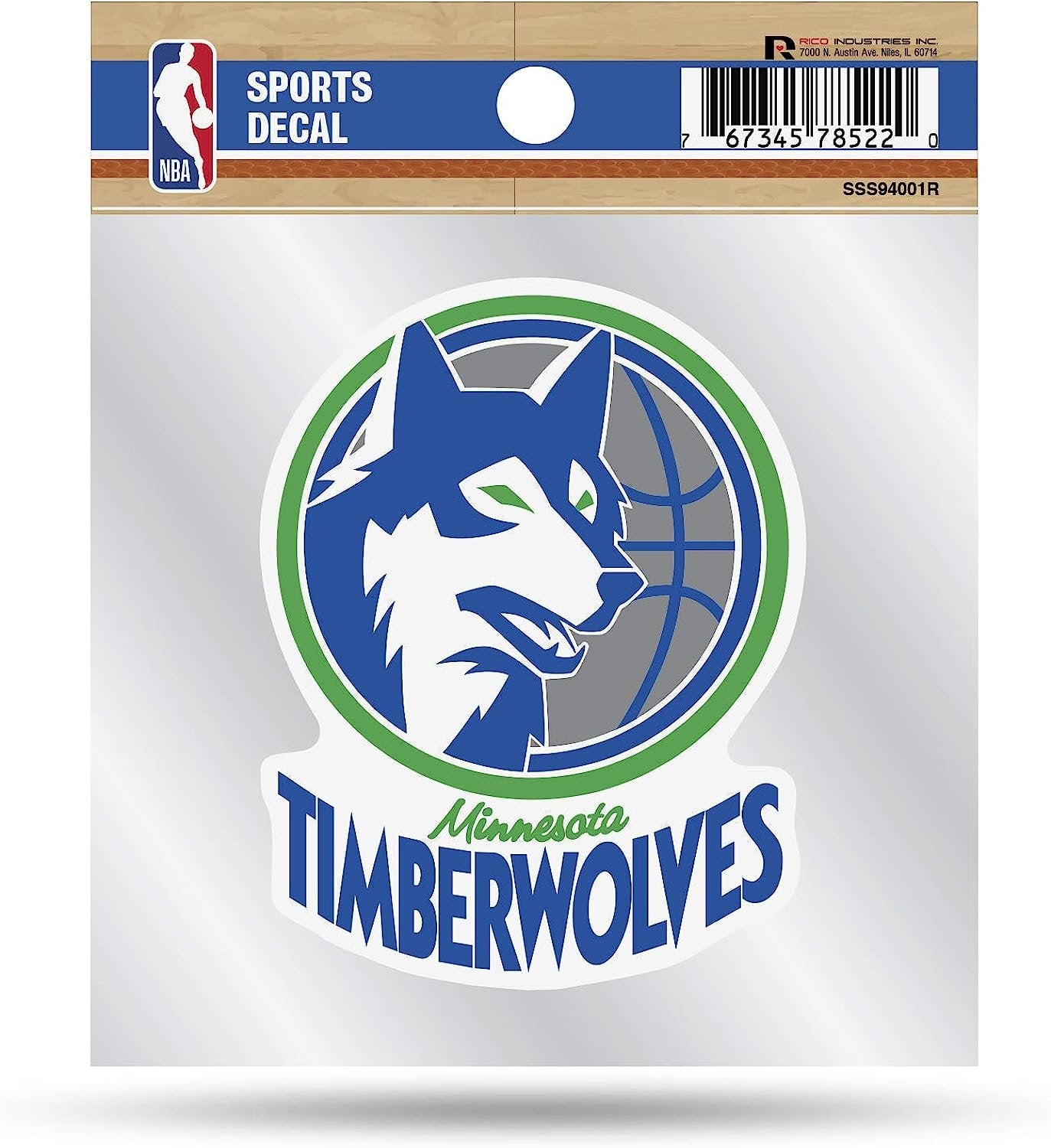 Minnesota Timberwolves 4x4 Inch Die Cut Decal Sticker, Retro Logo, Clear Backing