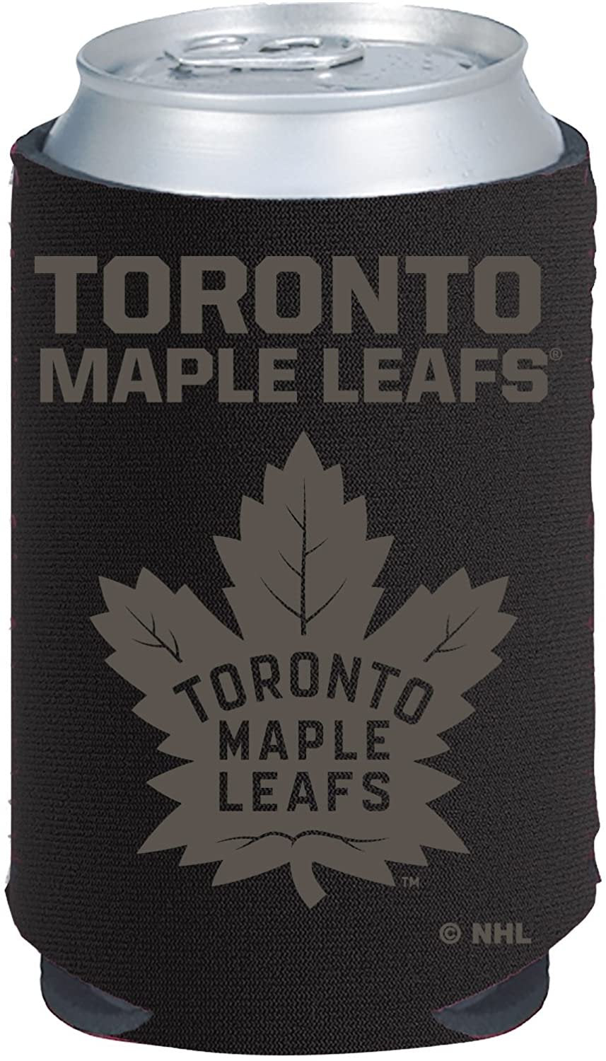 Toronto Maple Leafs 2-Pack Black Tonal CAN Beverage Insulator Neoprene Holder Cooler Decal Hockey
