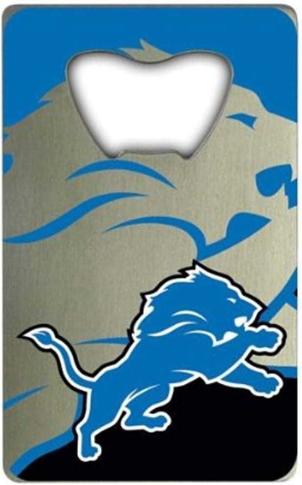 Detroit Lions Heavy Duty Metal Bottle Opener Credit Card Size 2 x 3.25 Inch