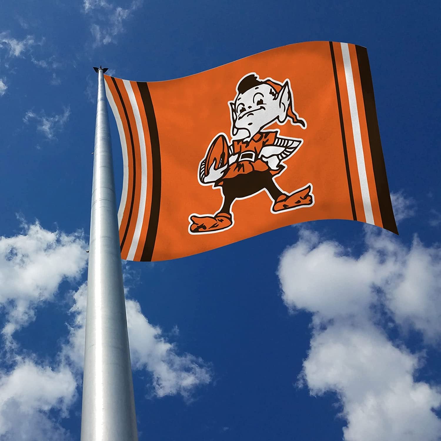 Cleveland Browns Premium 3x5 Feet Flag Banner, Retro Logo, Metal Grommets, Single Sided, Outdoor or Indoor Use