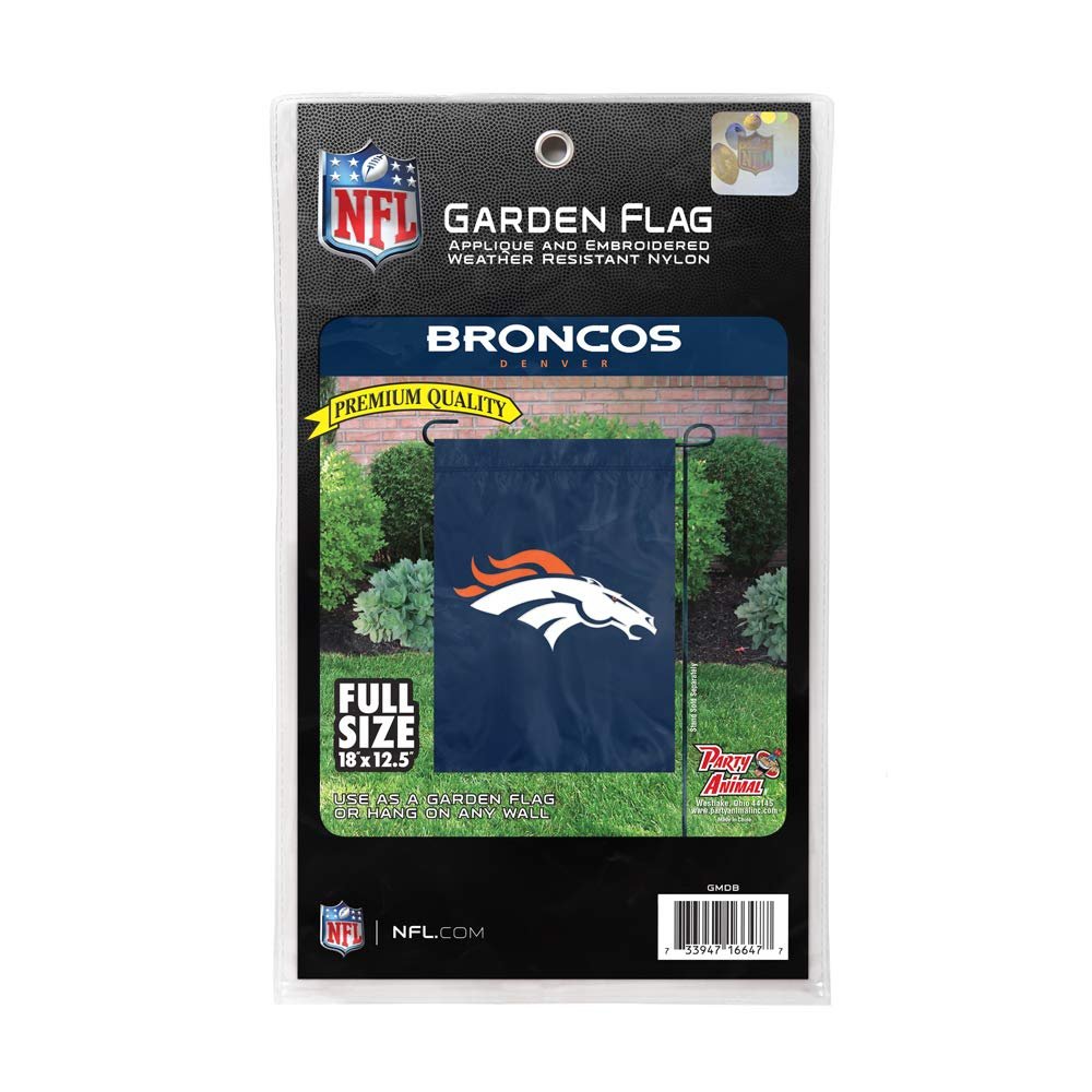 Denver Broncos Premium Garden Flag Banner Applique Embroidered 12.5x18 Inch