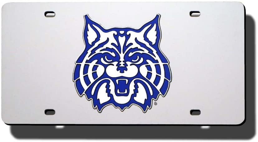 University of Arizona Wildcats Premium Laser Cut Tag License Plate, Mascot, Mirrored Acrylic Inlaid, 12x6 Inch