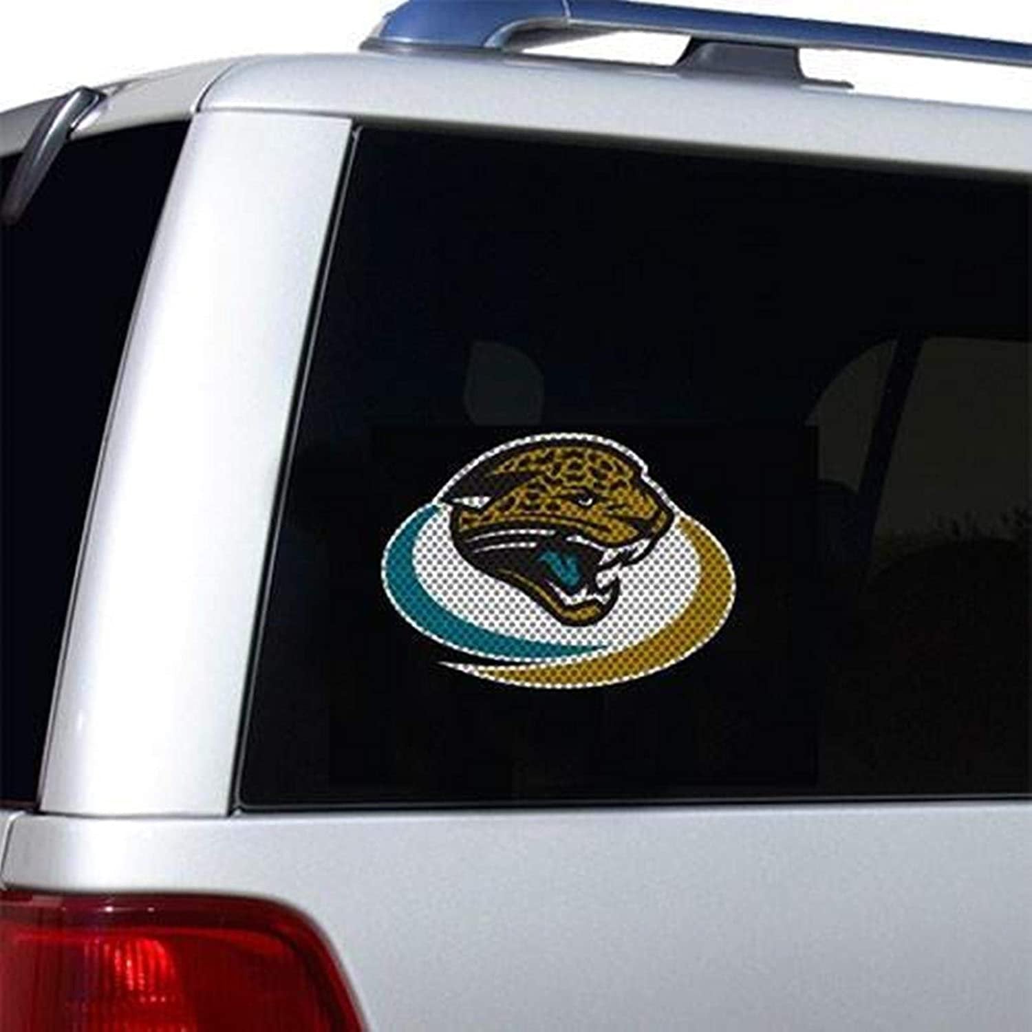 Jacksonville Jaguars 8 Inch Preforated Window Film Decal Sticker, One-Way Vision, Adhesive Backing