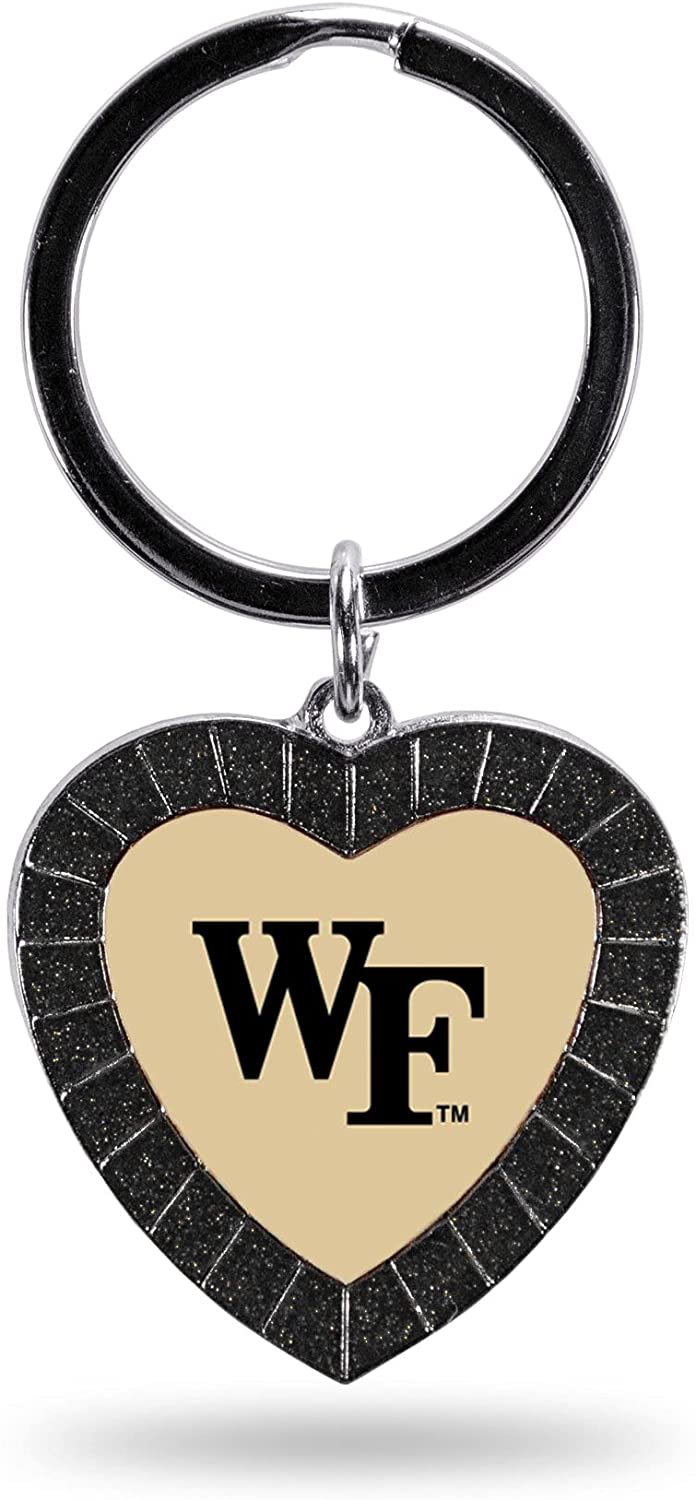 Wake Forest Keychain Rhinestone Heart Decal Emblem Team Color University of