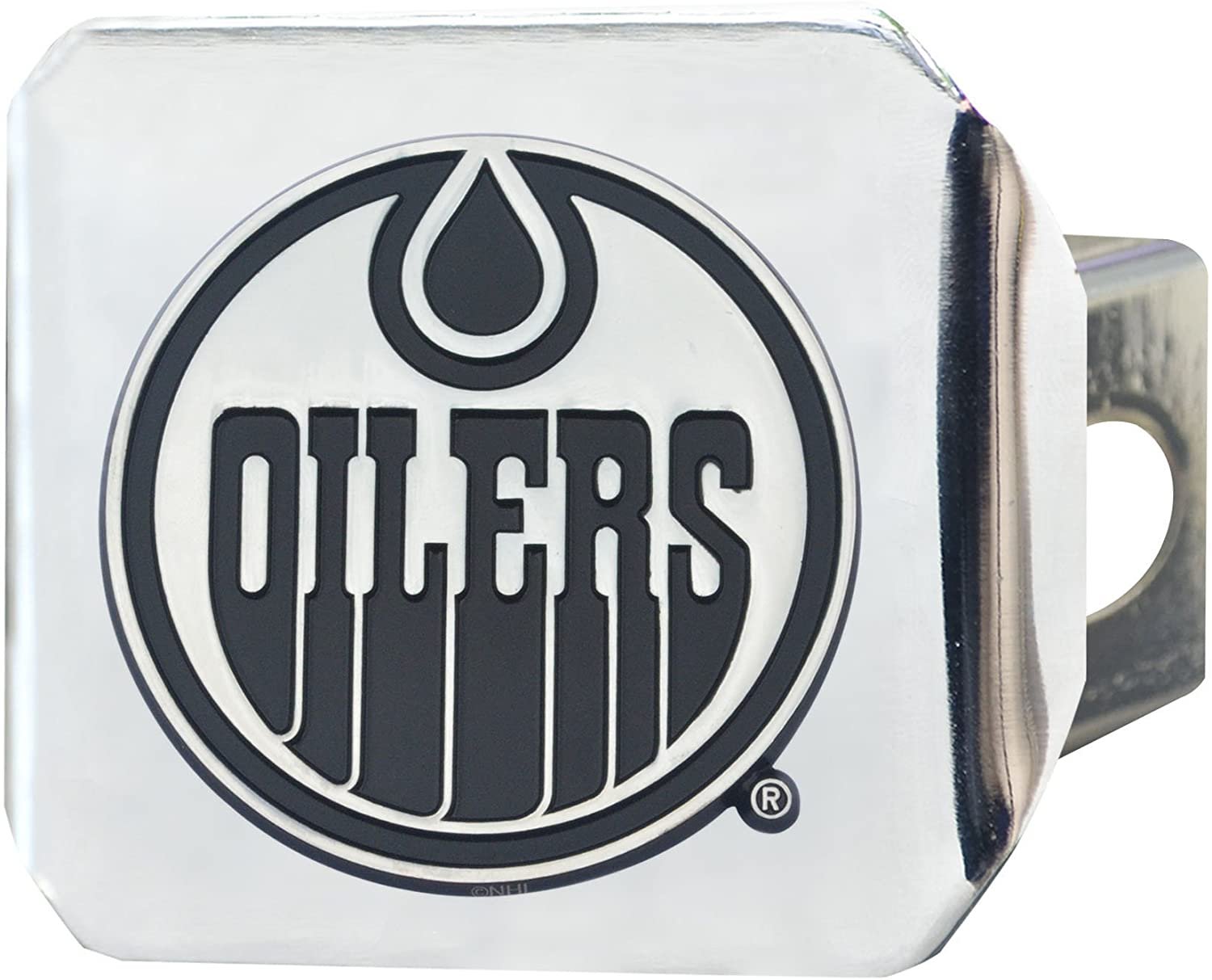 Edmonton Oilers Hitch Cover Solid Metal with Raised Chrome Metal Emblem 2" Square Type III