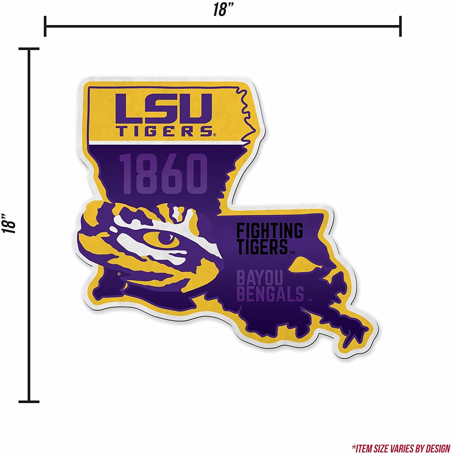 LSU Tigers Pennant State Shape 18 Inch Soft Felt Louisiana State University