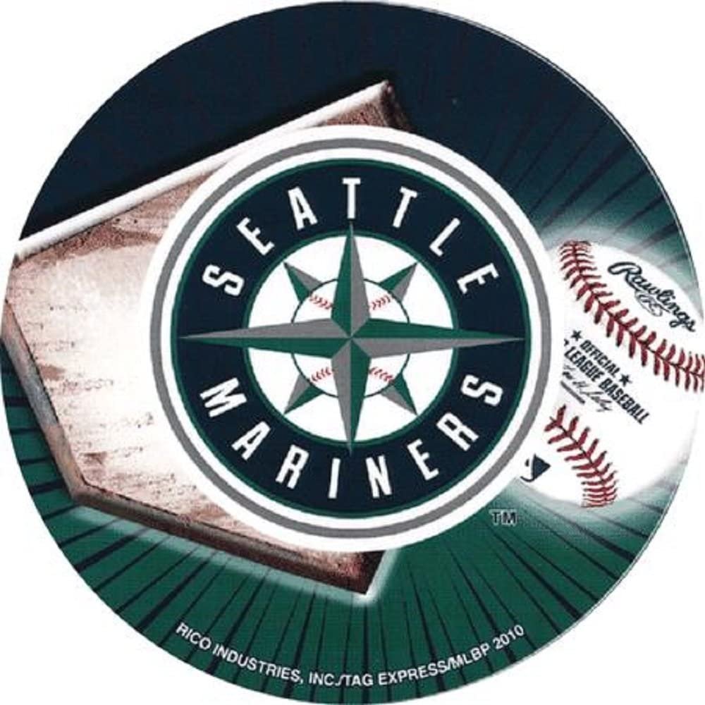 Seattle Mariners Sticker Decal Flat Vinyl 4 Inch Round Full Adhesive Backing