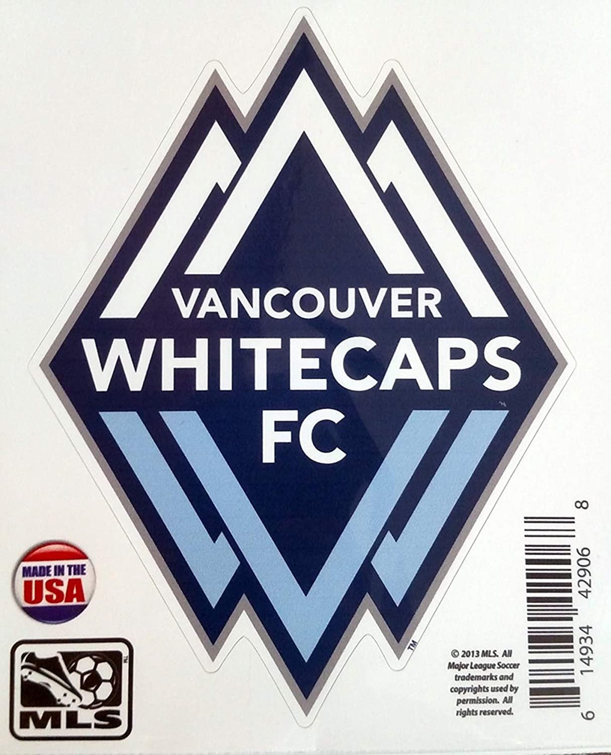Vancouver Whitecaps FC 5" Vinyl Die Cut Decal Sticker Repositionable MLS Soccer Football Club