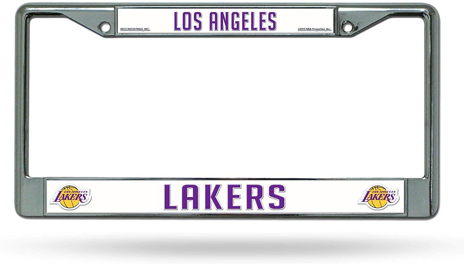 Los Angeles Lakers Premium Metal License Plate Frame Chrome Tag Cover, 12x6 Inch