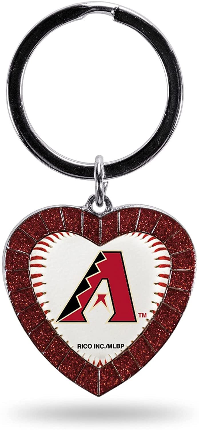 Diamondbacks Keychain Rhinestone Heart Decal Emblem Team Color Baseball