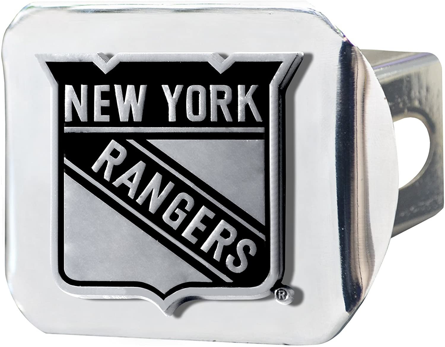 New York Rangers Hitch Cover Solid Metal with Raised Chrome Metal Emblem 2" Square Type III