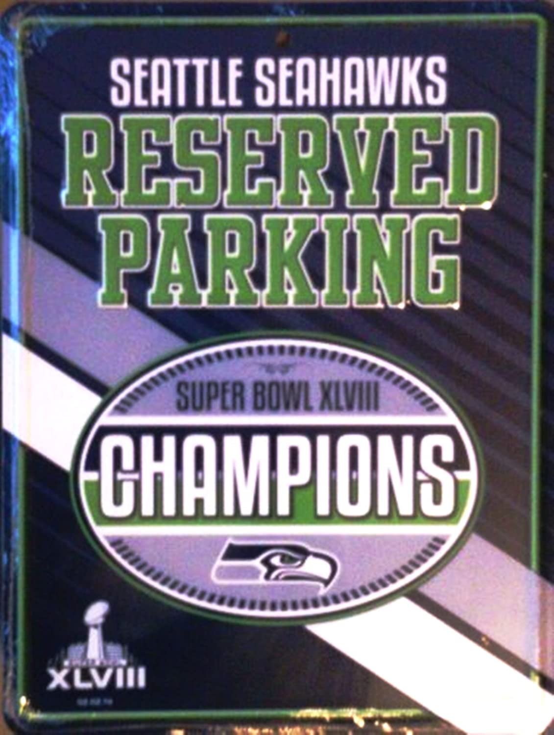 Seattle Seahawks 2014 Champions Metal Aluminum Novelty Wall Parking Sign Football Super Bowl Championship