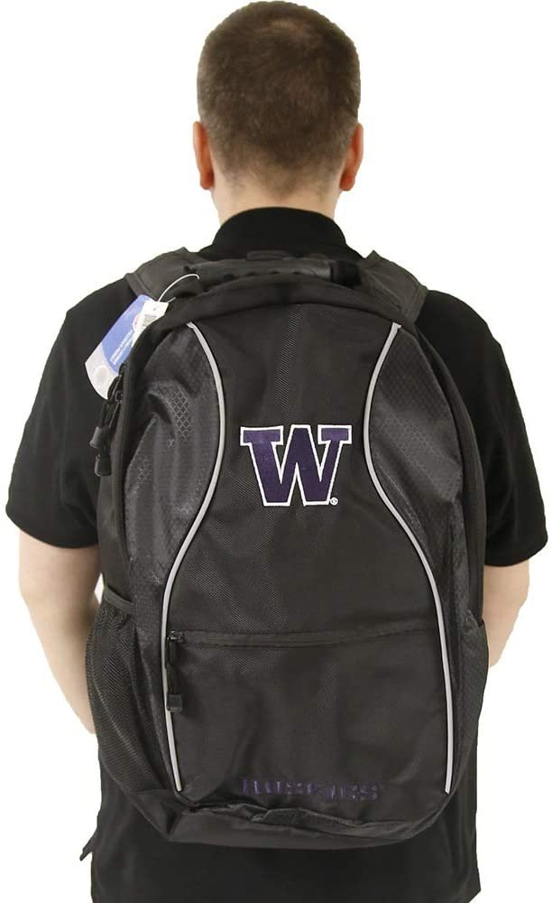 University of Washington Huskies Backpack Premium Heavy Duty Team Color Phenom Design, Adult 19x12x8 Inch