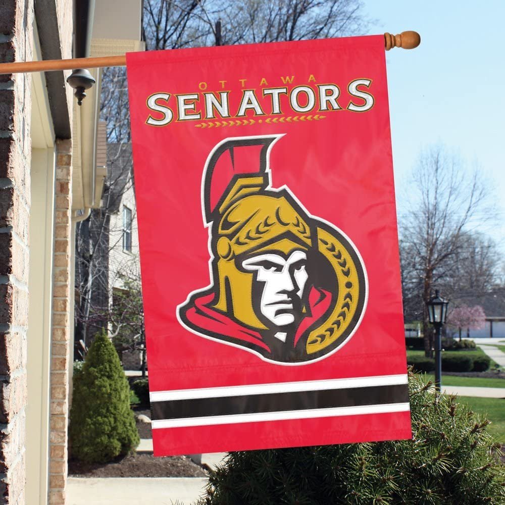 Ottawa Senators Premium Double Sided Banner Flag Applique Embroidered 28x44 Inches