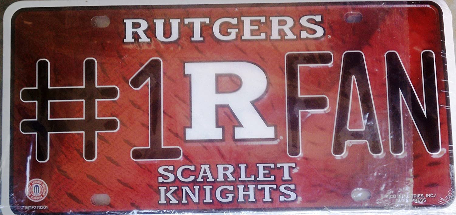 Rutgers Scarlet Knights 270201 #1 Fan Metal License Plate Tag Football University of