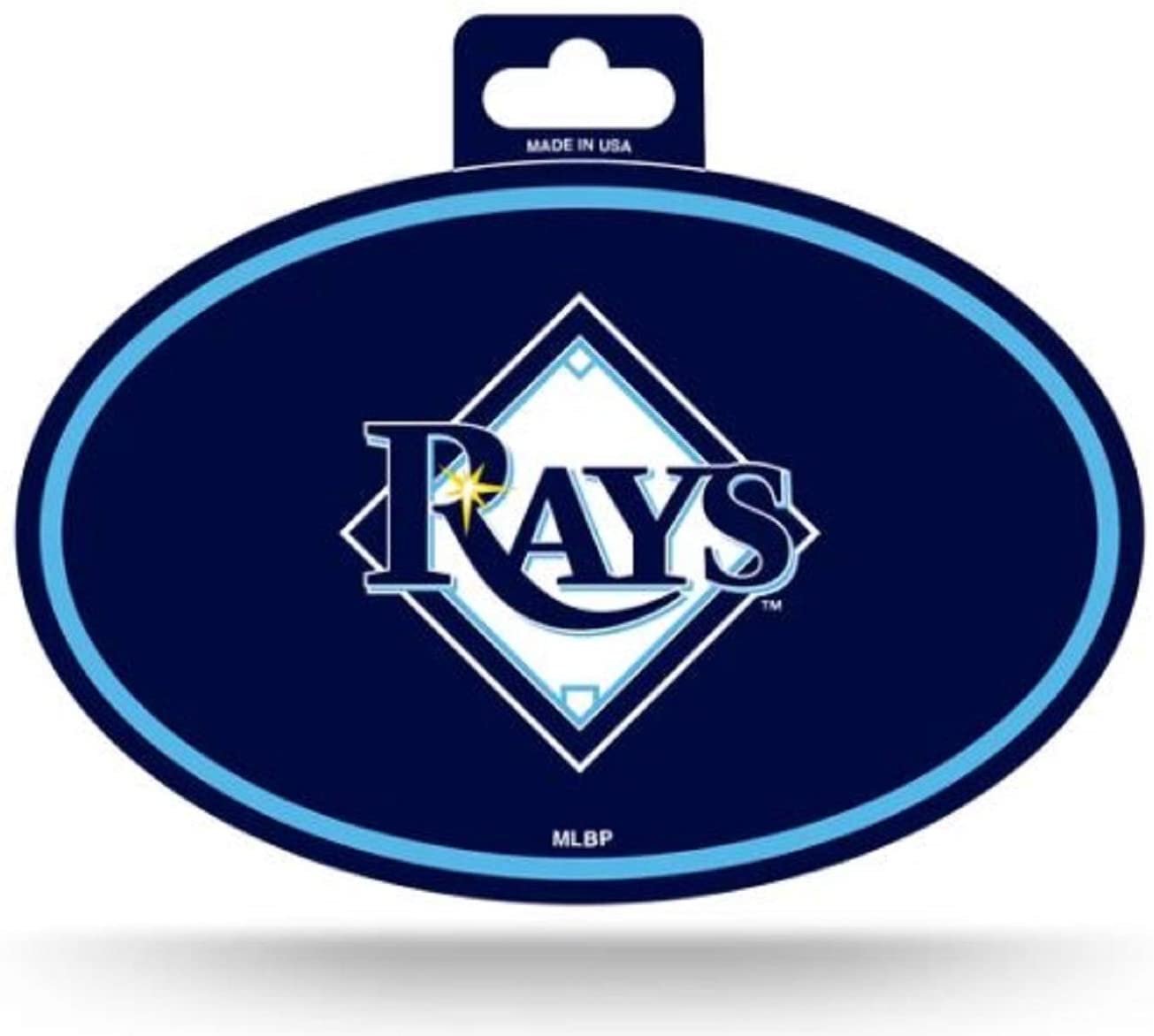Tampa Bay Rays Color Team Logo Oval Sticker Decal, 3.75x5.75 Inch, Full Adhesive Backing