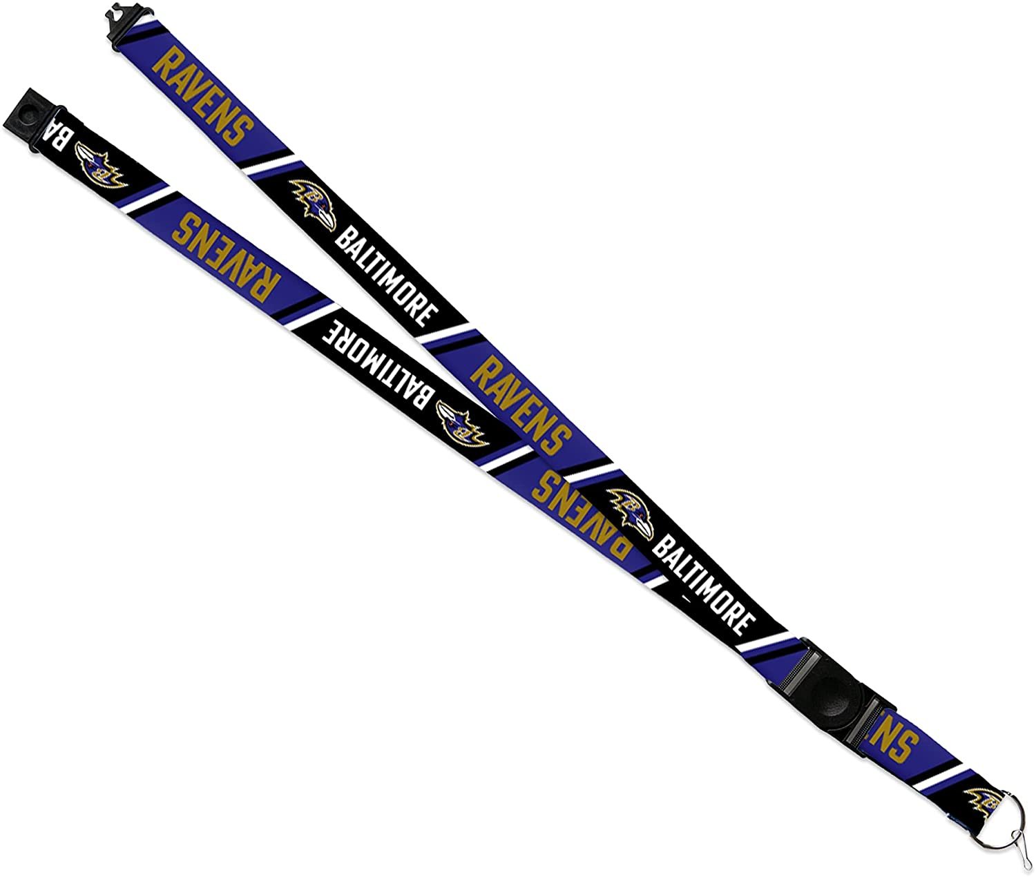 Baltimore Ravens Lanyard Keychain Double Sided Breakaway Safety Design Adult 18 Inch