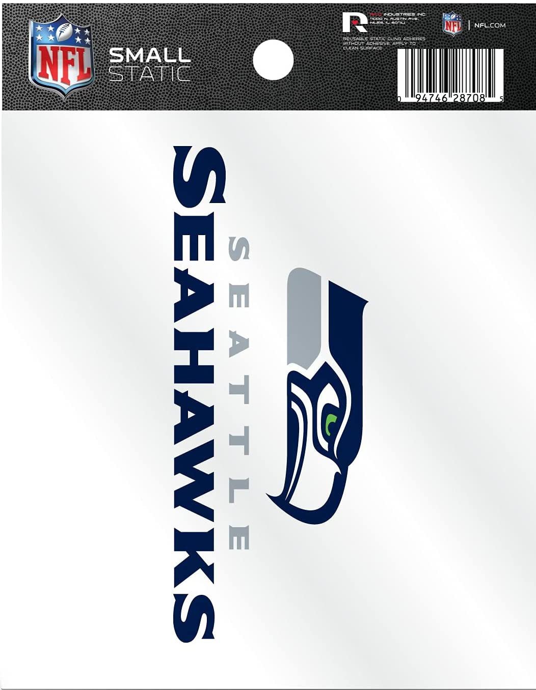 Seattle Seahawks 3 Inch Flat Static Cling Decal