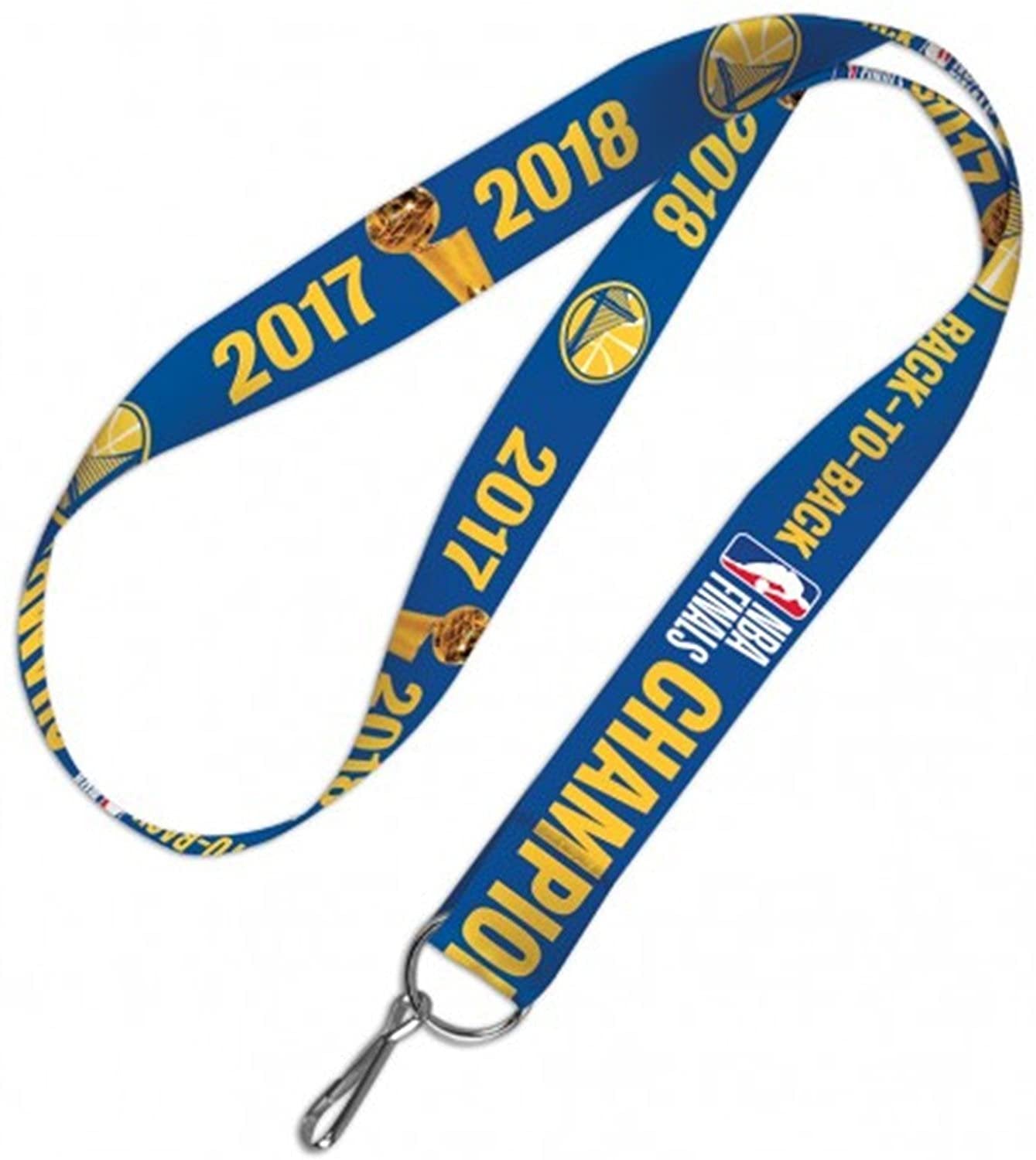 Golden State Warriors 2018 Champions Lanyard Premium 2-Sided Keychain with Hook Basketball