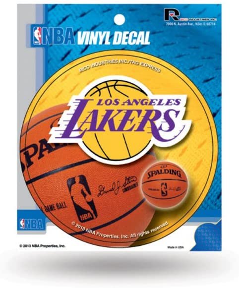 Los Angeles Lakers 4 Inch Flat Round Decal Sticker Full Adhesive Backing