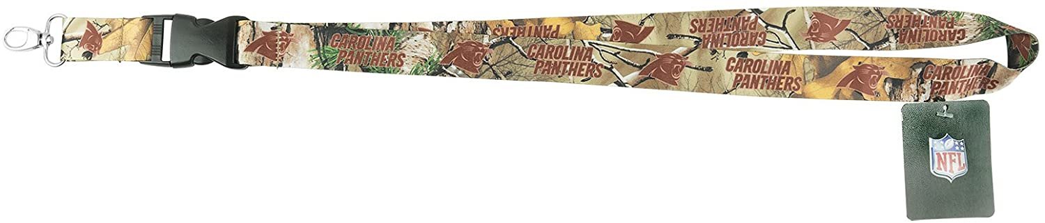 Carolina Panthers Realtree Xtra® Camo Lanyard Keychain Double Sided Breakaway Safety Design Adult 18 Inch