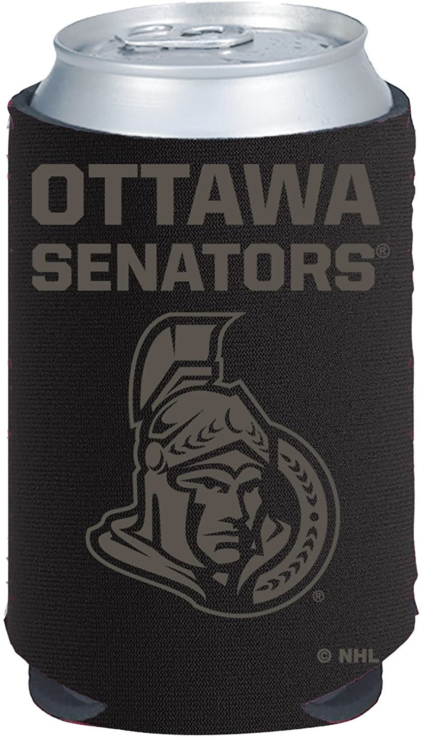 Ottawa Senators 2-Pack Black Tonal CAN Beverage Insulator Neoprene Holder Cooler Decal Hockey