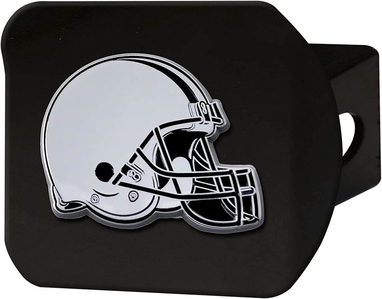 Cleveland Browns Solid Metal Black Hitch Cover with Chrome Metal Emblem 2 Inch Square Type III