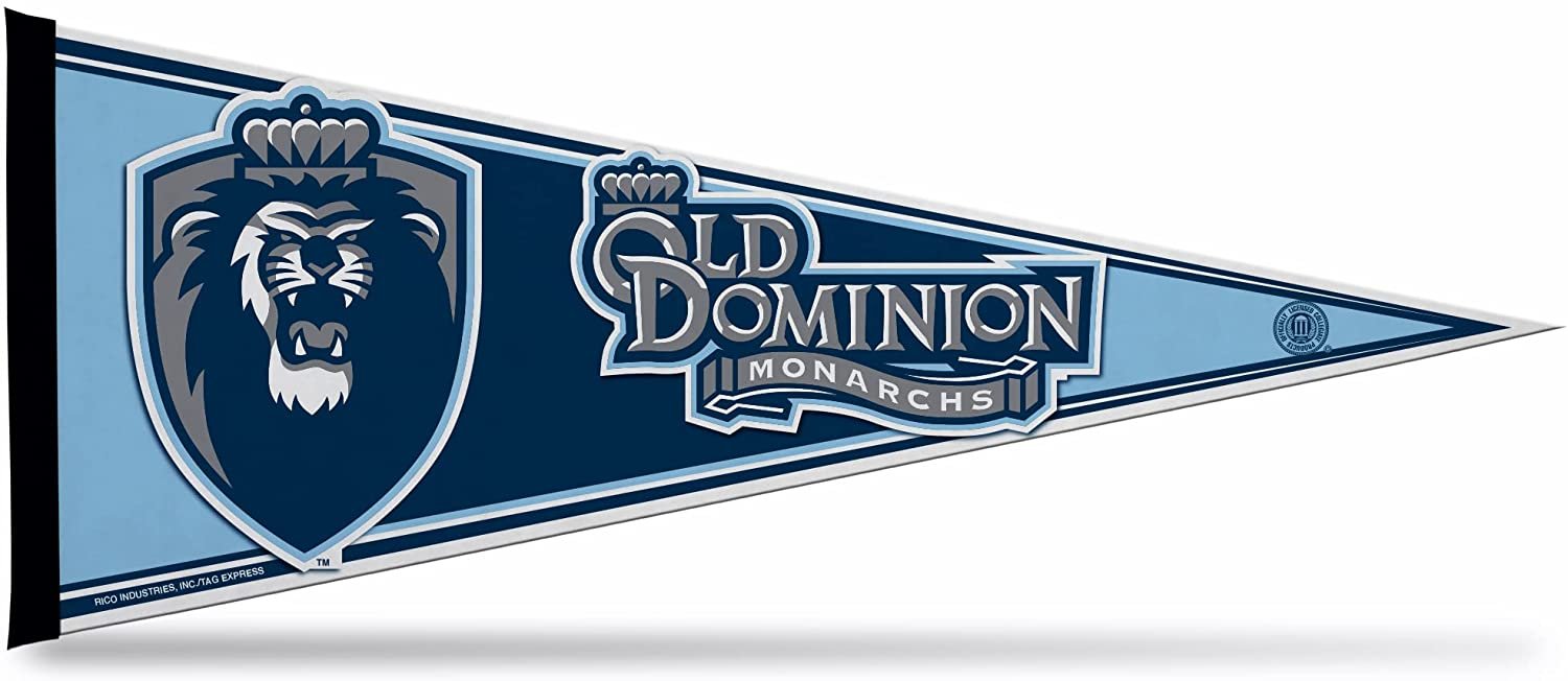 Old Dominion University Monarchs Soft Felt Pennant, Primary Design, 12x30 Inch, Easy To Hang