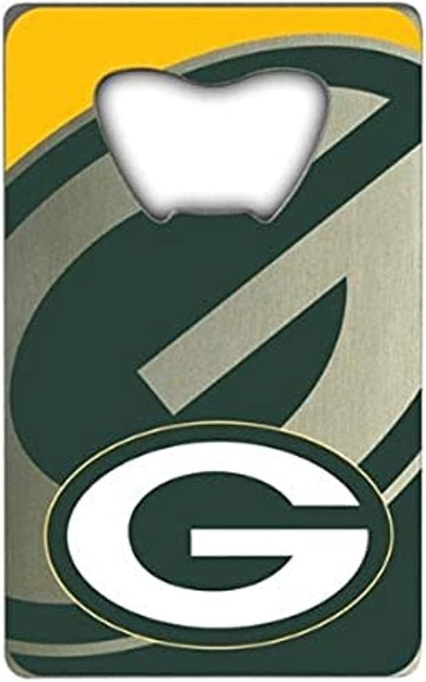 Green Bay Packers Heavy Duty Metal Bottle Opener Credit Card Size 2 x 3.25 Inch
