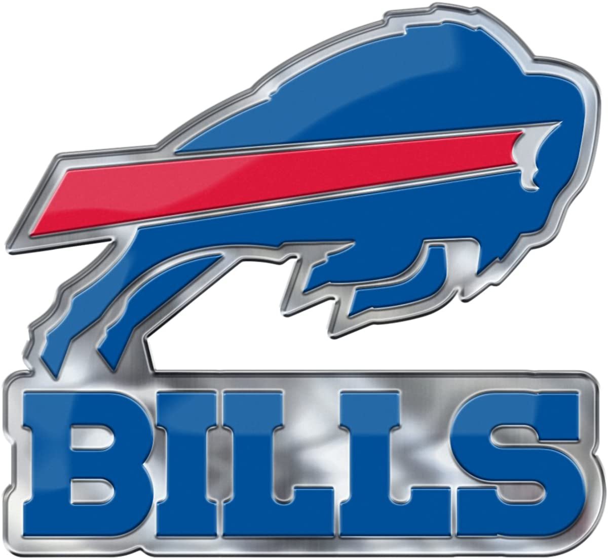 Buffalo Bills Premium Aluminum Metal Raised Auto Emblem, Alternate Logo, Color Embossed, Full Adhesive Backing