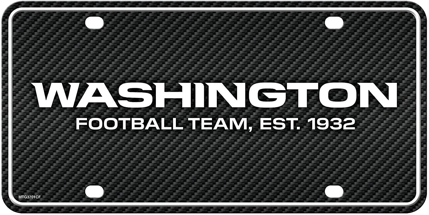 Washington Football Team Commanders Metal Auto Tag License Plate, Carbon Fiber Design, 12x6 Inch