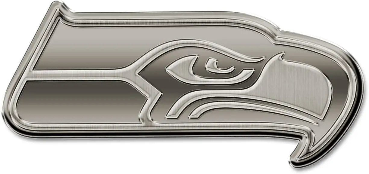 Seattle Seahawks Solid Metal Auto Emblem Antique Nickel Design